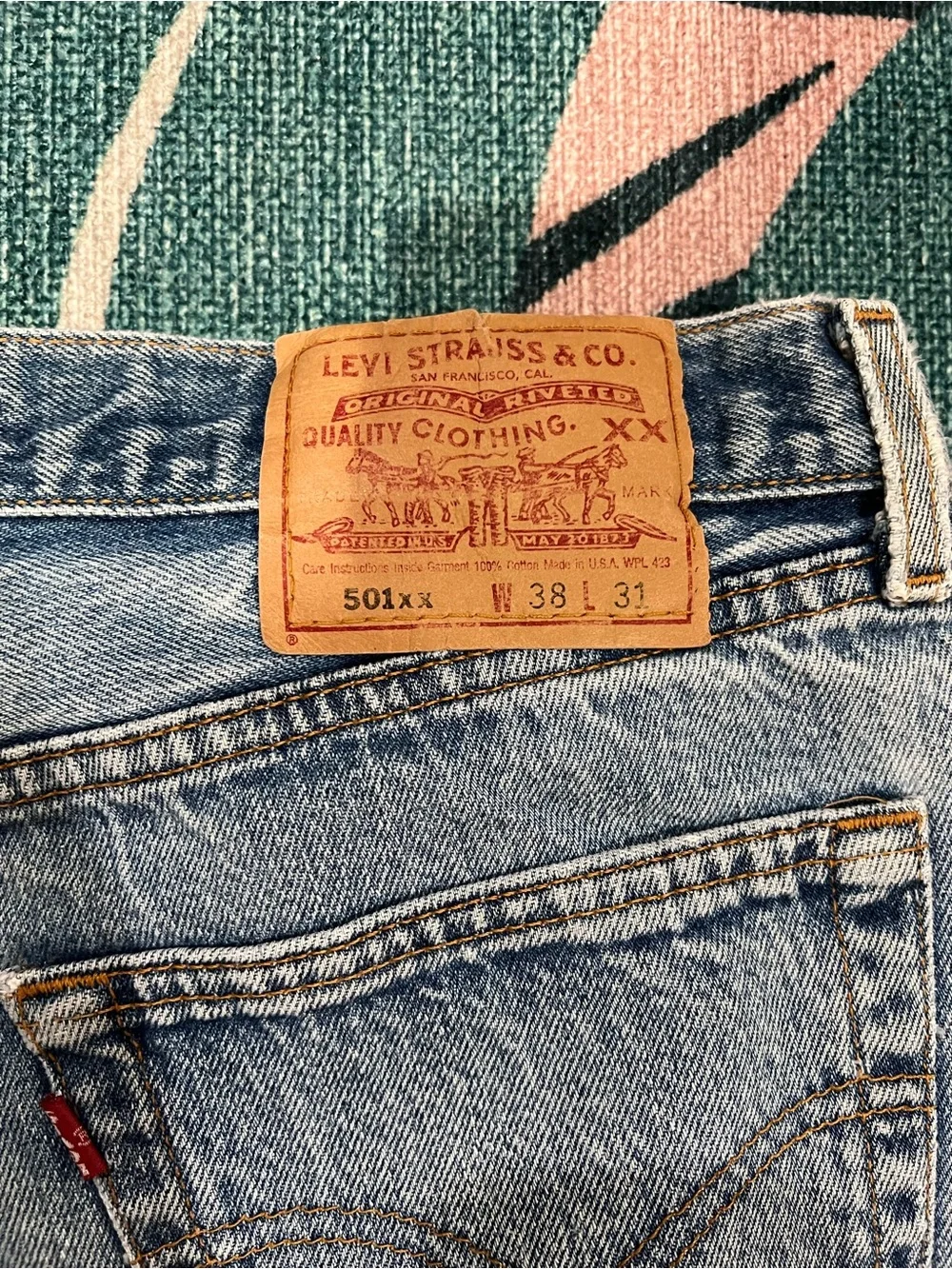 Vintage 1996 Levi’s 501xx Buttonfly Distressed Denim Jeans 34x30 481 CO21
